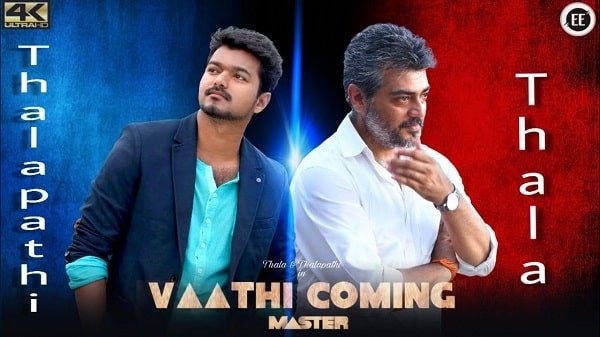 A fan made poster of Thala Ajith and Thalapathy Vijay in Master movie goes viral on social media!
