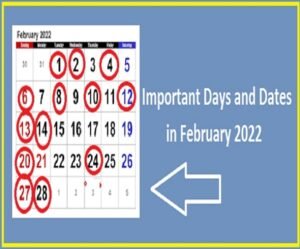 Important Days in February 2022