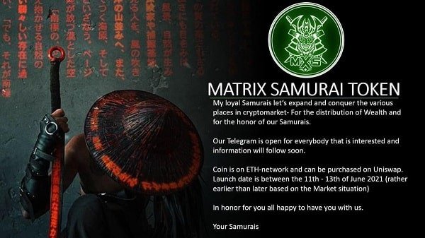 Matrix Samurai Token About the website of Matrix Samurai Token!