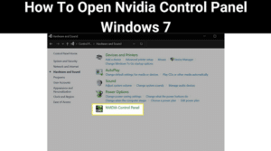 How To Open Nvidia Control Panel Windows 7